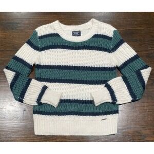 ABERCROMBIE & FITCH Mohair Blend Women's M Crewneck Long Sleeve Striped Sweater